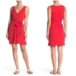 SANCTUARY Button Front Waist Tie Tank Top Shirt